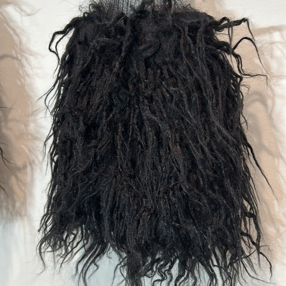 Knit school girl grey leg warmers with black faux fur boot cover new without tag - Picture 2 of 4